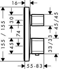 ��������� Hansgrohe Ecostat � 15707 ��� ����, ����������������, ������� ������, ����