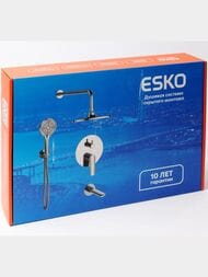 Душевая система ESKO скрытого монтажа с переключателем на 3 потребителя, арт. SET7in1LG