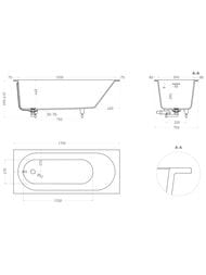 Ванна встраиваемая Salini Ornella Kit (1700х800х600) иск.камень, S-Sense, матовая 102414MF