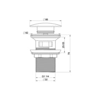 ������ ������ ��� �������� � ��������� 1 1/4 WONZON & WOGHAND, ������������� ������ WW-88SS01-BG