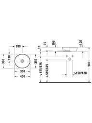 Раковина DURAVIT CAPE COD 400х360 антигрязевое покрытие, без перелива, белая 23284000001