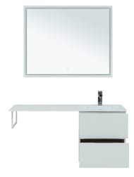 Тумба с раковиной Aquanet Алвита 120 R (1200х526х480) правая, подвесная, 2 ящика, белая 243726