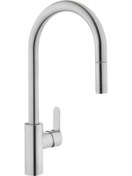 Смеситель для кухни Vitra Inox антибактериальное покрытие,выдвижной излив,хром A42153EXP