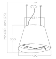 ������� ELICA Juno Urban Cast Iron/F/50 LED, d492 ��, 1000 �3/�, 205��, �������� ������ PRF0147728B