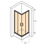 ������� ������ HUPPE X1 90�90�190 ��.�������/������ ����������, �������� Anti-Plaque 140103.069.322