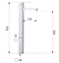 Смеситель для раковины Remer Qubika Q11LXXL, хром