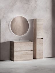 Тумба под раковину SANCOS Libra Floor (890x450x840) напольная, два ящика, дуб галифакс LB90FEG — миниатюра 5