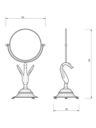 Migliore Luxor Зеркало оптическое 18x38см, настольное, 3-х кратное увеличение, золото 26129