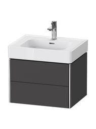 Тумба под раковину Duravit XSquare 584х397х470 подвесная, 2 ящика, графит матовый XS4378049490000