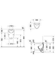 Писсуар DURAVIT DARLING NEW 305х285х500 вытяжка, крепление 0823350000