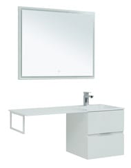 Тумба с раковиной Aquanet Алвита 120 R (1200х526х480) правая, подвесная, 2 ящика, белая 243726