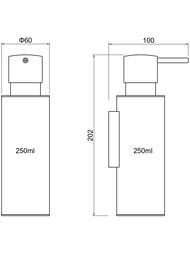 Дозатор для жидкого мыла Aquatek Оберон AQ4205MB подвесной, нержавеющая сталь, латунь, черный  мат