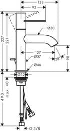 ��������� Axor Uno 38023000 ��� ����������� ������������, ������ ������, ����