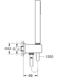 Душевой набор Grohe Euphoria Cube 26405000 (шланг, ручной душ Stick, настенный держатель) хром — изображение 3
