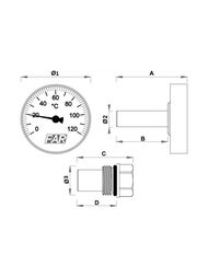 ��������� FAR 0-120�C, ���� 36 ��, d 40 ��, �������� ���������� 3/8" FA 2650