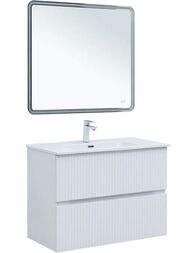 Тумба для раковины Aquanet Джейн 90 (900х455х637) подвесная, 2 ящика, цвет: белый матовый 335425