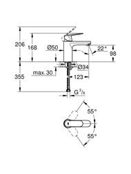 ��������� ��� �������� Grohe Eurosmart Cosmopolitan 98 ��, �������������, ������ ����� 23327KW0