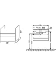 ����� ��� �������� Jacob Delafon Luicen EB2056-E76-J5 650�630�510 ���������, 3 �����, �����/���