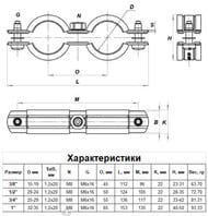 Хомут для труб двойной STOUT 25-29мм с шурупом и дюбелем 3/4" SAC-0020-200034