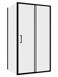 Душевой уголок ABBER Schwarzer Diamant AG30150B5-S50B5 (1500х500х1900) стекло 5мм,прозрачное/черный