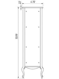 Шкаф-пенал Caprigo Бурже nero lucido 470х1599х420 левый 37250L-020