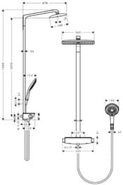 ������� ������� Hansgrohe Raindance Select E 360 Showerpipe � ����������� 27112000
