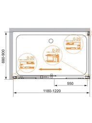 ������� ������ CEZARES PREMIER-SOFT (1180-1220x880-900x2000) W-AH-1-120/90-C-Cr-IV ������ ��/����