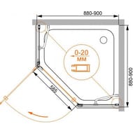 ������� ������ CEZARES BERGAMO ����� (880-900�880-900x2000) P-1-90-C-Cr-L-IV ���������, ������/����
