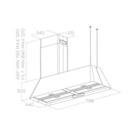 ������� ELICA Ikona Maxxi Pure BL MAT/F/120 LED, 1200�440��, 1100�3/�, 200��, ������ ���. PRF0171195