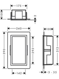 Шкаф-ниша Hansgrohe XtraStoris Individual 56095700 300х150х100 рама матов.белый/короб матов.черный