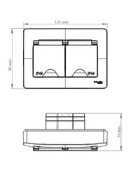 Розетка Systeme Electric BLANCA скрытой установки IP44 двойная с заземл., 16А 250В,белый BLNRS441121