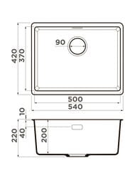 ����� Omoikiri KATA 54-U BL (540�420�217) ����������� ������, ������ 4993410