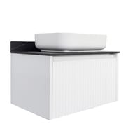 Тумба COMFORTY Марсель-75 (750х530х500) подвесная,с раковиной,столешницей,белый мат.00-00013395