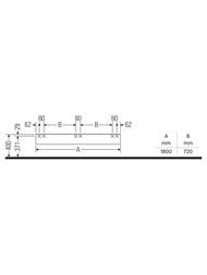 Полка Duravit DuraStyle (1800х150х440) с 3 ящиками, цвет белый матовый DS827301818