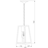 Уличный подвесной светильник Elektrostandard Germes, черный