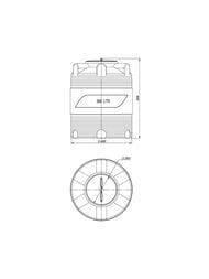 Емкость Polimer Group V-300 (906х690) 300л, цилиндрическая, вертикальная, черная