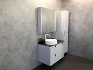 Зеркало-шкаф COMFORTY Сорренто-90 (880х800х150) подвесной, светло-серый 00-00001968