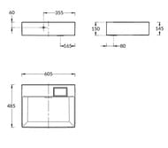 Раковина KERAMA MARAZZI TECNOLOGICA Logica мебельная 600х480х145, без отверстия, белая гл. LO.wb.60.0