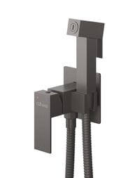 Смеситель встраиваемый CEZARES SLIDER-DIF-GM однозахватный, с гигиеническим душем, оружейная сталь