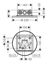 ������� ��� Axor ShowerSolutions 35287000 250��, ����������, 1jet, 1 ��� �����, ����