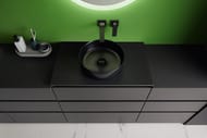 Умывальник Burgbad Sys30 360х360х120 накладной, керам., с донным клапаном, черный мат. SGJQ036C0038