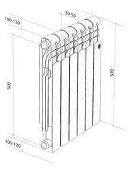 �������� ����������� ROYAL THERMO Revolution A 500 (570�480�80) 1110��, 6 ������, �����, ��-1682235