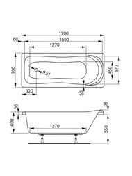 ����� ��������� VAGNERPLAST PENELOPE 170 (1700�700�400) �������������, ����� VPBA177PEN2E-04