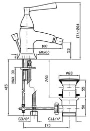 ��������� ��� ���� Zucchetti Bellagio ZP3343.�40 �������������, ������ ������, ����: ������