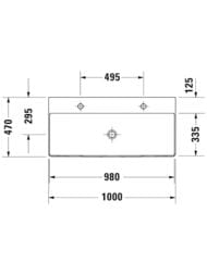 ���������� Duravit DuraSquare 1000�470 ������., 2 ��������� ��� ���������, ��� �������� 2353100072