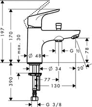 ��������� Hansgrohe Focus 31930 �� ���� �����, �������������, 1 ���������, ����