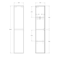 Пенал подвесной BelBagno ALBANO (320х320х1600) Pino Scania ALBANO-1600-2A-SC-PS-P