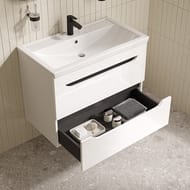 Тумба с умывальником IDDIS Рэй (Ray) подвесная, 80 см, белый, RAY80W0i95K
