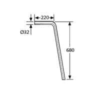 ��������� ����� KLUDI 84500805-00 90� DN 32 ��� ������ G 1 1/4x220x680�� ����