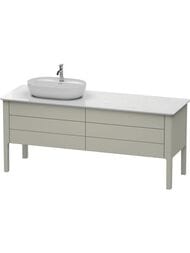 Тумба под раковину слева Duravit Luv 1733х743х570 4 ящика, темно-серый матовый лак LU9568L6060 — миниатюра 1